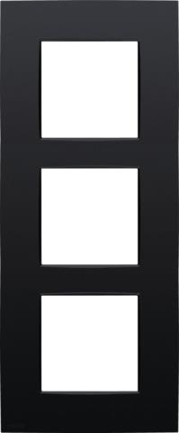 Plaque de recouvrement triple, entraxe de 60mm, verticale, couleur Niko intense matt Black coated