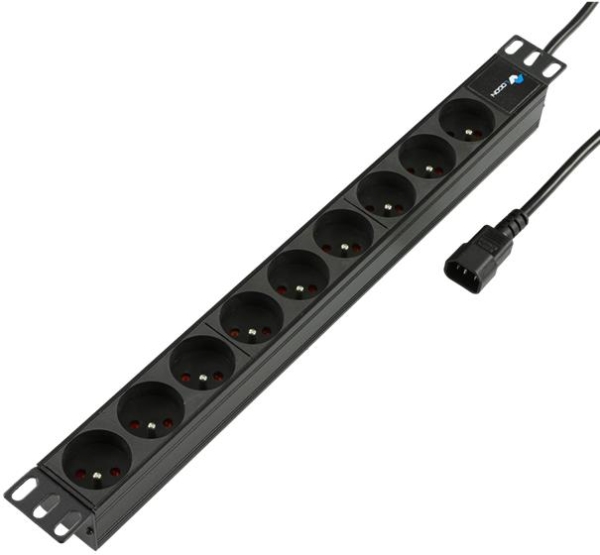 Multiprise 19" 9 prises France / Belgique - full Aluminium avec port C14 UPS