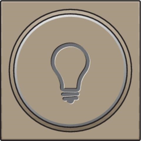 Set de finition avec anneau transparent avec symbole lampe pour bouton - poussoir 6A Bronze