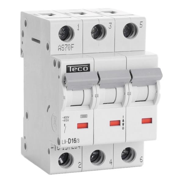 Disjoncteur 3 pôles 16A 10kA courbe D