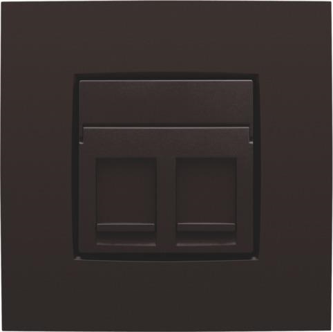 Centrale plaat data 2 x RJ dark Brown