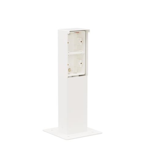 Splashproof garden post with baseplate for two Niko Hydro functions, White