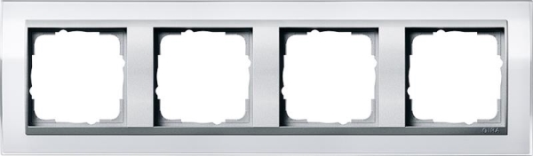 Afdekraam 4 voudig voor kleur Aluminium Gira Event Clear WIt