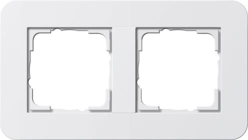 Afdekraam tweevoudig Gira E3 zuiver Wit glanzend met draagframe zuiver Wit glanzend