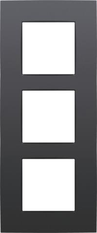 Plaque triple verticale entraxe 60mm Anthracite