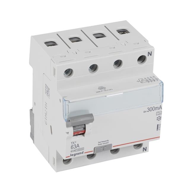 Differentieel schakelaar TX³ 4 polig 300mA 63A type A - 4 modules