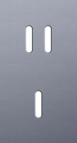 Double cover plate, vertical 71mm center distance, for a double and a single switching function, Ni