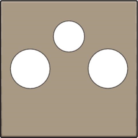 Afwerkingsset voor 2 enkelvoudige coaxaansluitingen voor TV en FM en een satellietaansluiting Bronze