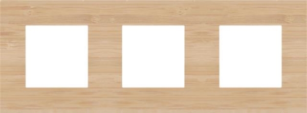 Plaque triple horizontale entraxe 71mm Bamboo