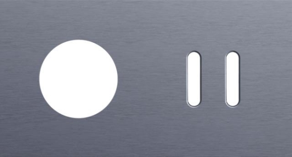 Double cover plate, horizontal 71mm centre distance, for one socket function and one double switchi