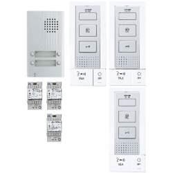 Kit parlophonie mains - libres 3 appartements poste extérieur apparent