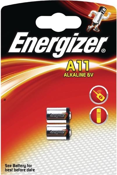 Alkaline batterij - 6V / A11 - Energizer - 2 stuks 38mAu 16.5 x 10.17mm