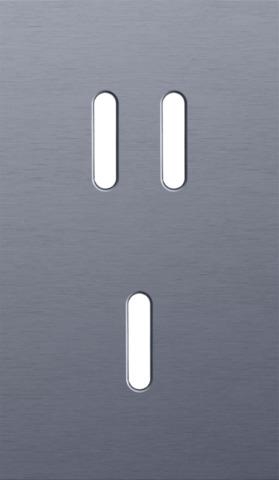Tweevoudige afdekplaat, verticaal 60mm centerafstand, voor een tweevoudige en een enkelvoudige schak
