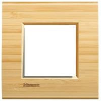 LivingLight - plaque rectangulaire 2 modules Bambou