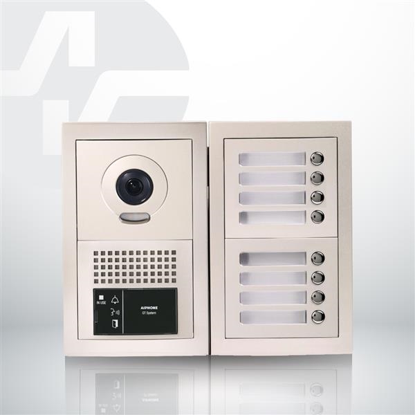 Kit vidéophonie pour 8 appartements préprogrammé - poste extérieur encastré
