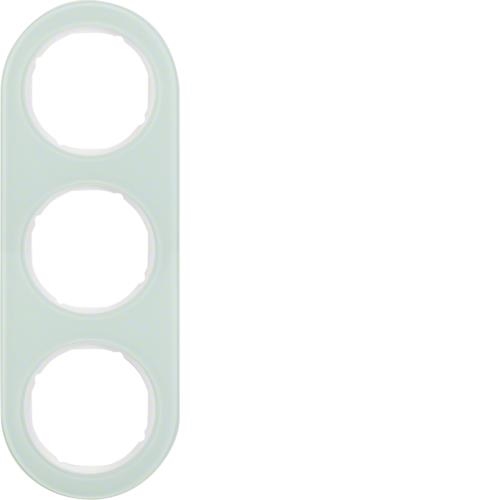 Afdekplaat 3 - voudig Berker serie R.Classic Glas, Polarwit