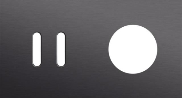 Tweevoudige afdekplaat, horizontaal 71mm centerafstand, voor een tweevoudige schakelfunctie en een s