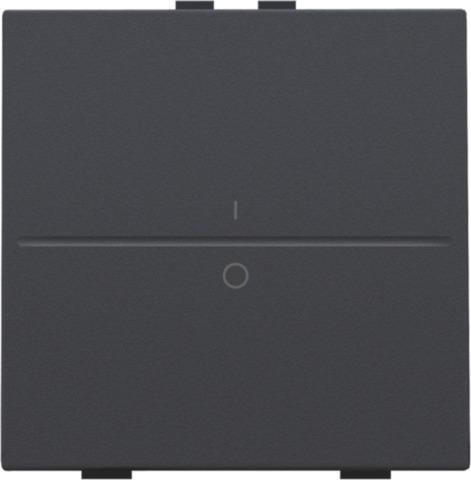 Touche simple avec marquage I et 0 pour interrupteur sans fil ou bouton - poussoir Anthracite