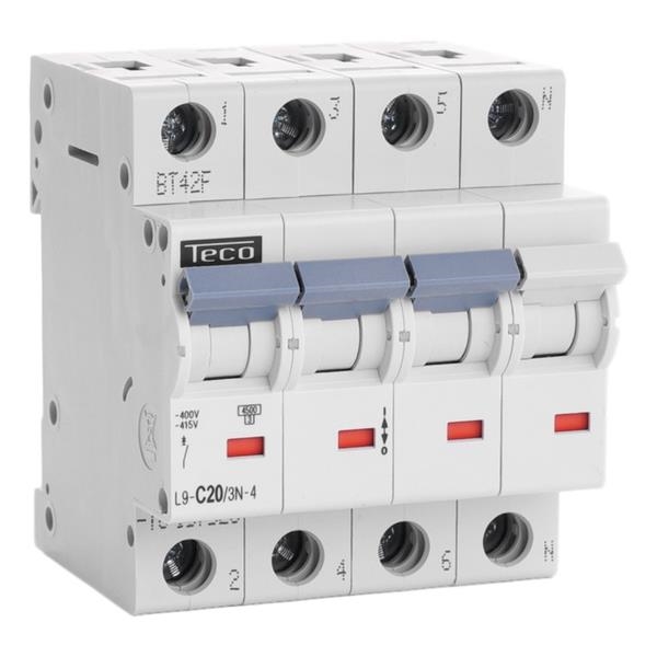 Disjoncteur 3 pôles + N 20A 4,5kA courbe C