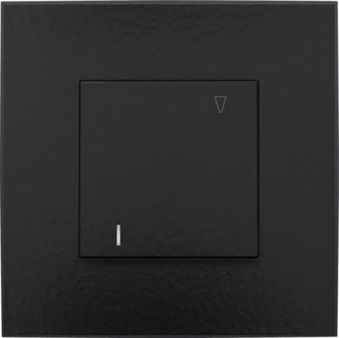 Hotel card switch, base, plug - in terminals and finishing set, Bakelite® piano Black coated
