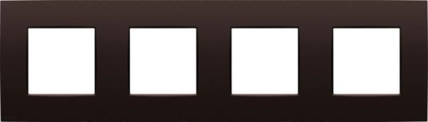 Plaque de recouvrement quadruple, entraxe de 71mm, couleur Niko intense dark Brown coated