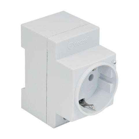 Stopcontact met Led voor montage op Din rail Frankrijk - België 1 x 2A 220 - 240Vac