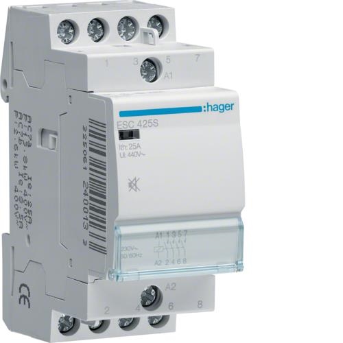 Silent contactor - 4 x 25A - 230V - 4NO