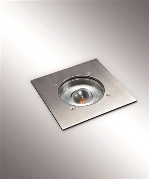 Bolas - O HP Led - 16,5W 45° Daylight - 230V - plaque carré 200mm - Inox