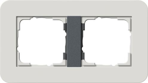 Cadre finition 2 x Gira E3 Gris clair / Anthracite