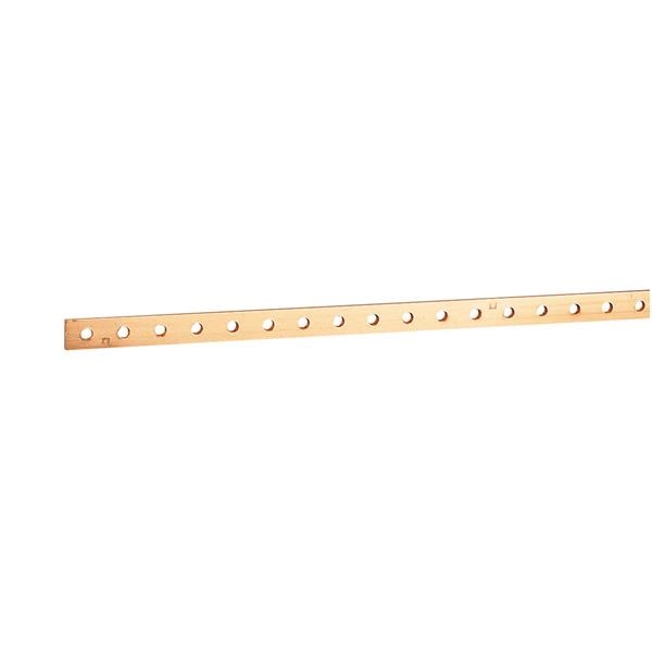Copper bar with tapped holes - 12 x 4mm - maximum 160A - length 990mm