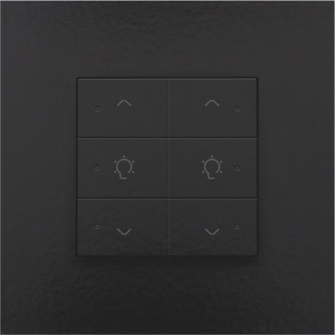 Commande de variateur double avec Led pour Niko Home control 6 x Bakelite Black