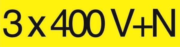Sticker aanduiding spanning "3 x 400V + N" 70 x 35mm