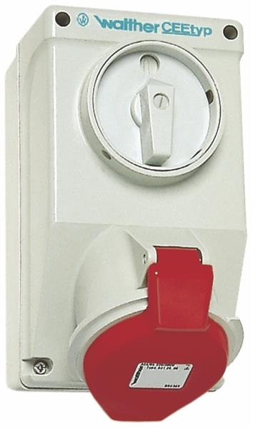 Walther CEE prise + interrupteur 16A 4 x 380V