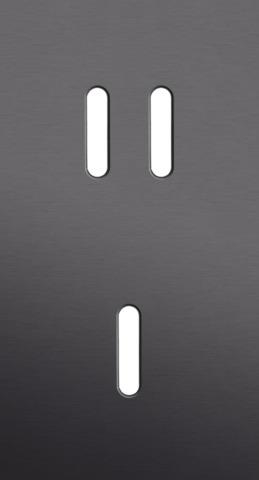 Plaque de recouvrement double, verticale 71mm d'entraxe, pour une fonction de commutation double et