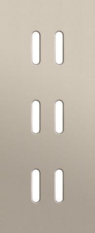 Triple cover plate, vertical 60mm centre distance, for three double switching functions, Niko Rocke