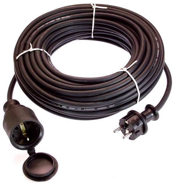 Verlengdraad 50m rubber 3G2.5mm² Zwart H07RN-F