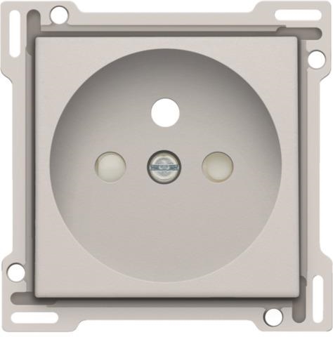 Afwerkingsset voor stopcontact met penaarde en kinderveiligheid, inbouwdiepte 28,5mm, Light Grey