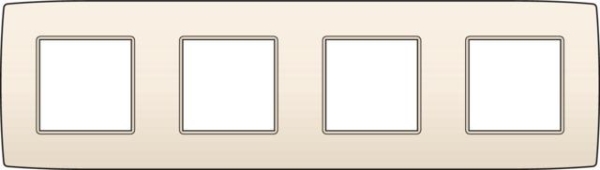Plaque quadruple horizontale entraxe 71mm Creme