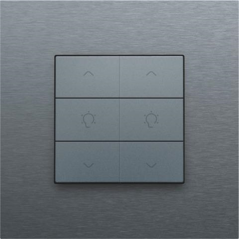 Commande de variateur double pour Niko Home control 6 x Alu Steel