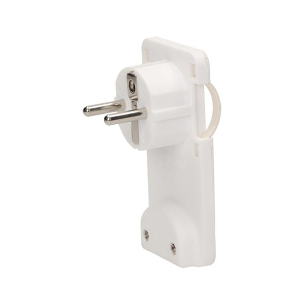 Platte stekker met handvat, Wit 230V / 50Hz 16A voorzien van handgrepen, eenvoudige montage