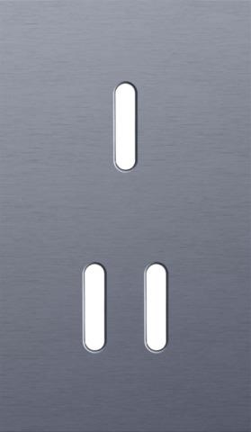 Tweevoudige afdekplaat, verticaal 60mm centerafstand, voor een enkelvoudige en een tweevoudige schak