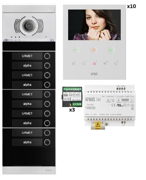 Kit vidéo 10 appartements préprogrammé