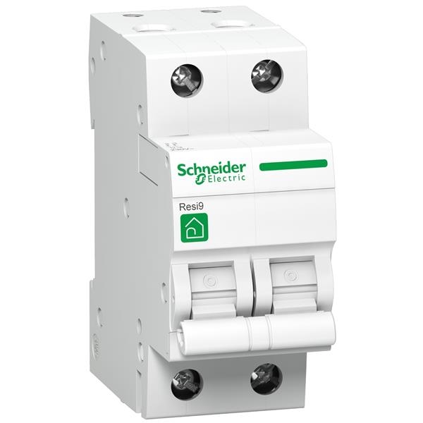 Resi9 disjoncteur modulaire 2 pôles 02A 400V courbe C pouvoir de coupure = 3000A