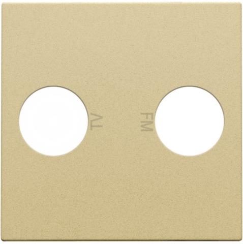 Set de finition 2 connexions coaxiales simples pour TV et FM Alu Gold