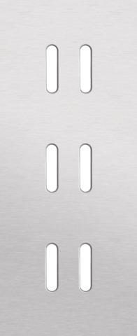 Triple cover plate, vertical 60mm center distance, for three double switching functions, Niko Rocke