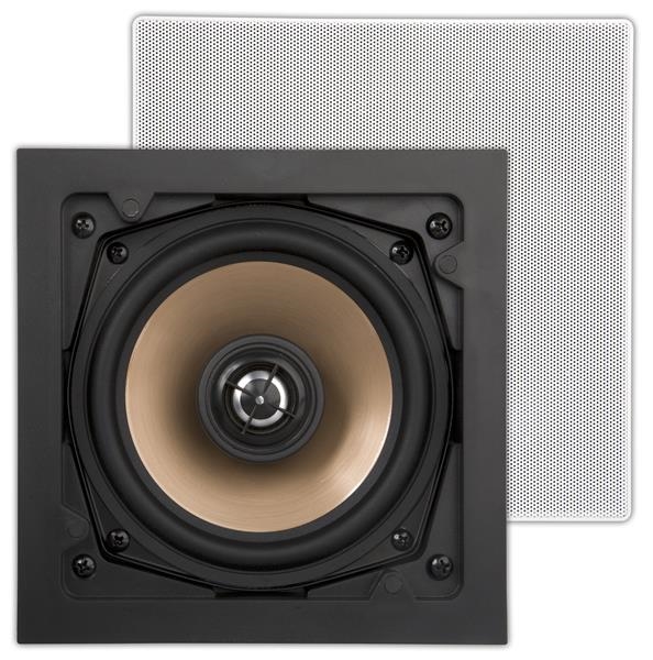 Hpsq525, happi, haut-parleur encastrable 2 voies, carré, 10 - 100W, Blanc (2 pièces)