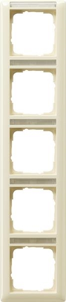 Cadre finition 5 x étiquette vertical System 55 Blanc crème