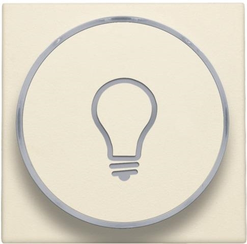 Set de finition avec anneau transparent avec symbole lampe pour bouton - poussoir 6A Creme