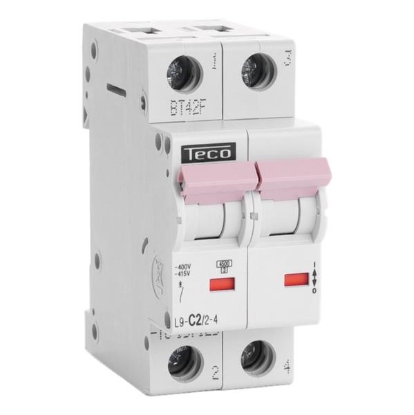 Circuit breaker 2 poles 2A 4.5kA C curve