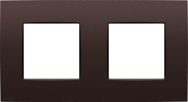 Plaque de recouvrement double avec un entraxe de 71mm, couleur Niko intense dark Brown coated